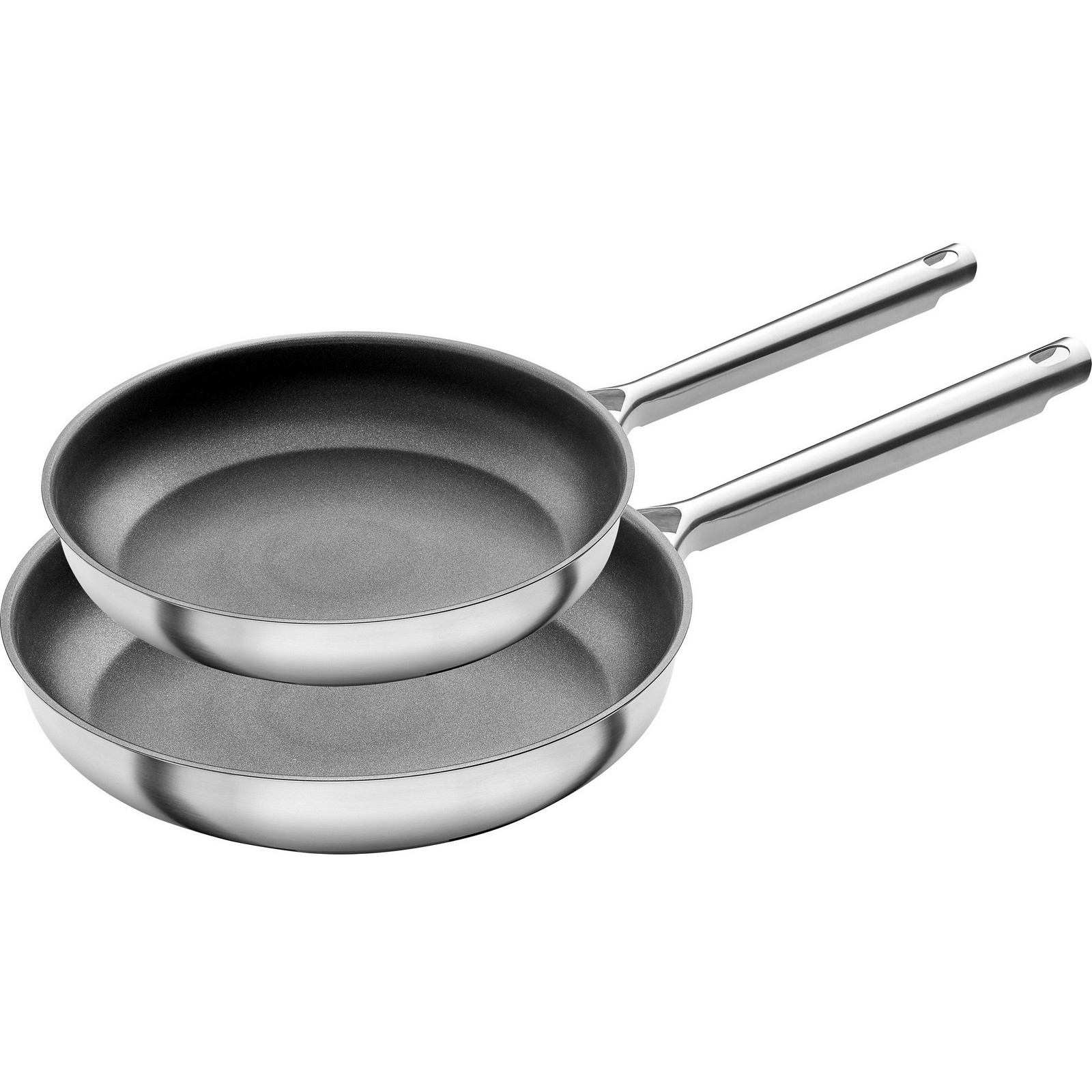 Pfannen-Set ZWILLING TrueFlow silber (silberfarben schwarz) H97cm L50cm Ø28cm Pfannen mit Antihaftbeschichtung Induktionsgeeignet