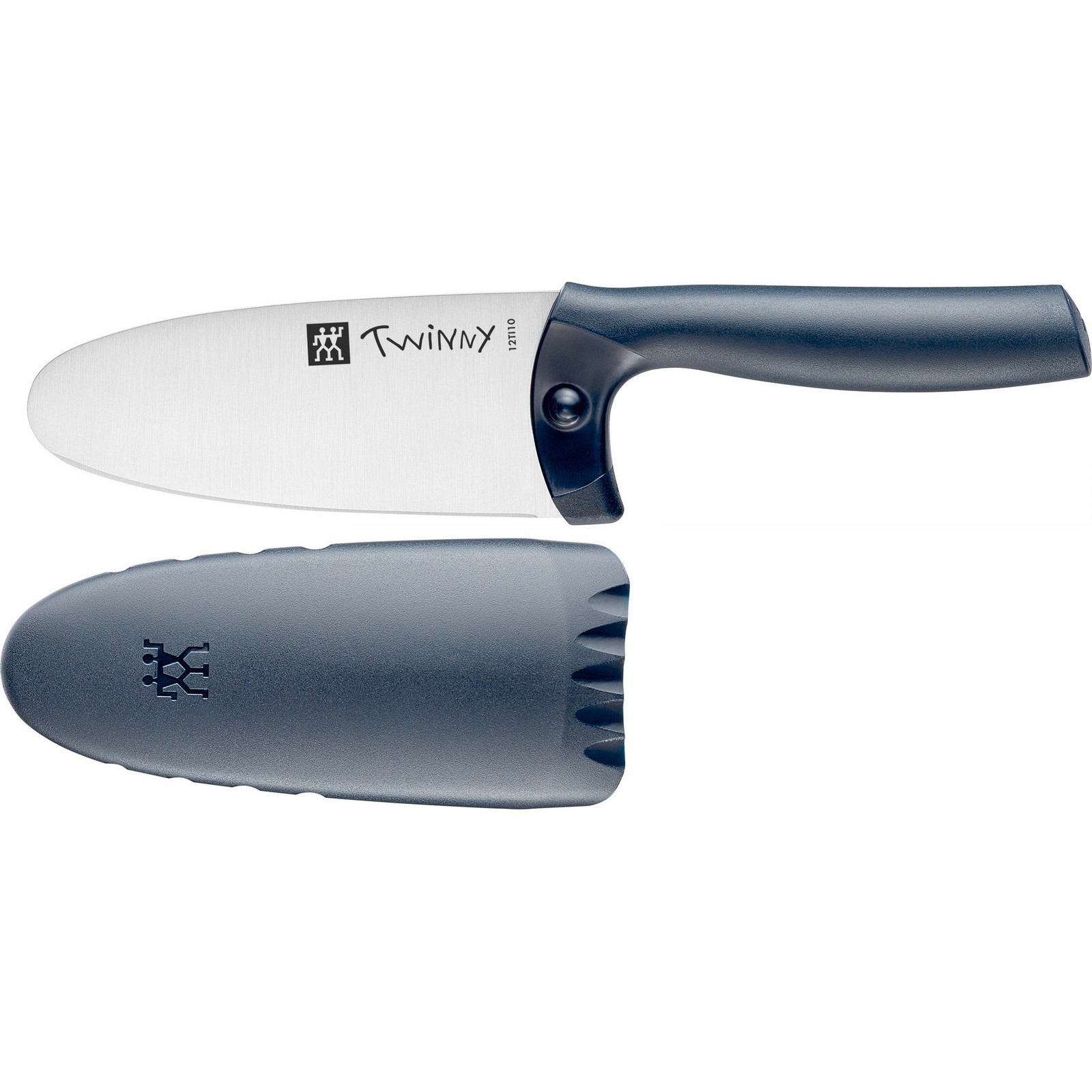 Kinderkochmesser ZWILLING Twinny blau Gesamtlänge 206cm Klingenlänge 105cm Edelstahl Kochmesser abgerundete Klinge Fingerschutz für Kinder ab 3 Jahren