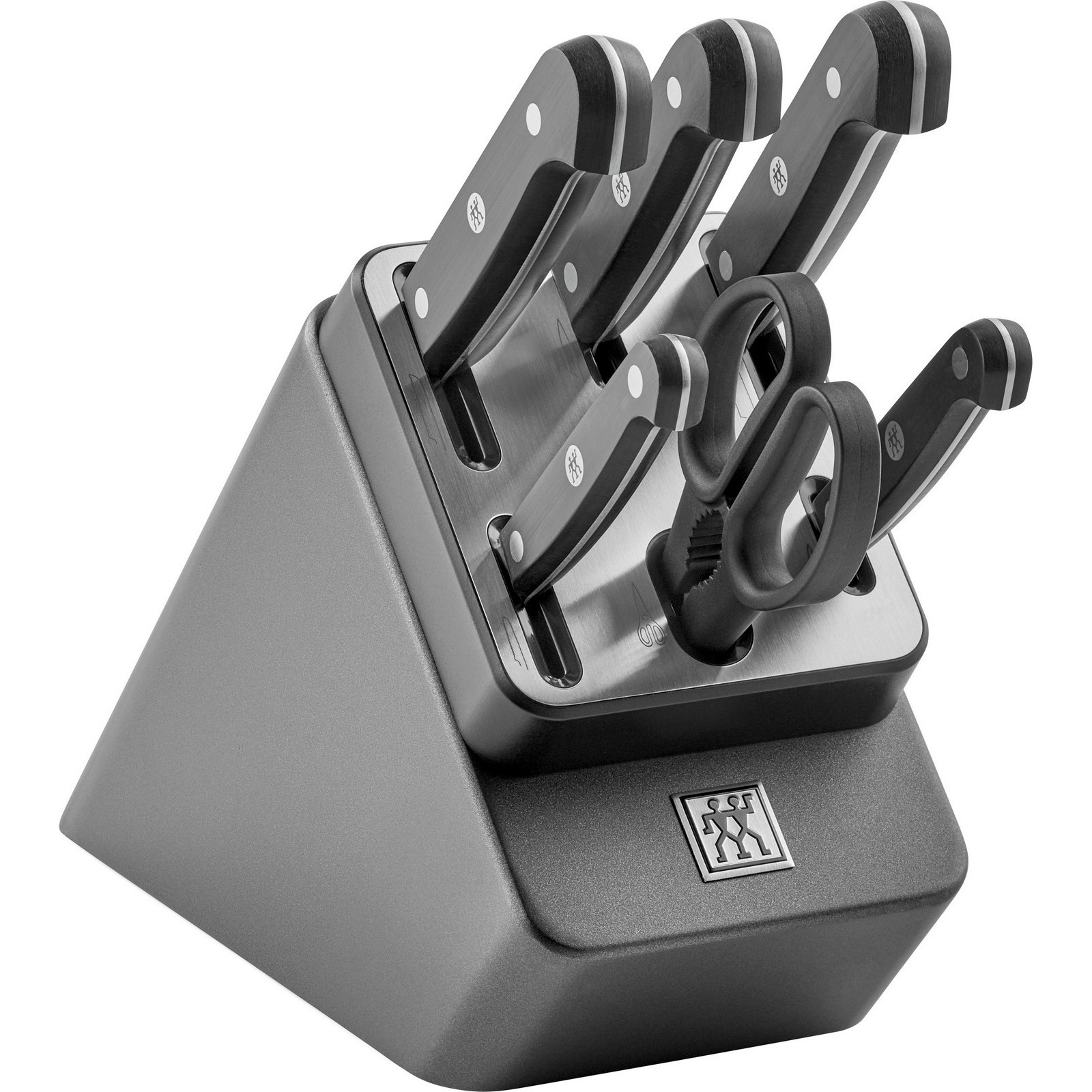 Messerblock ZWILLING Gourmet Messerblöcke grau (anthrazit) Made in Germany selbstschärfender Messerblock Sonderschmelze