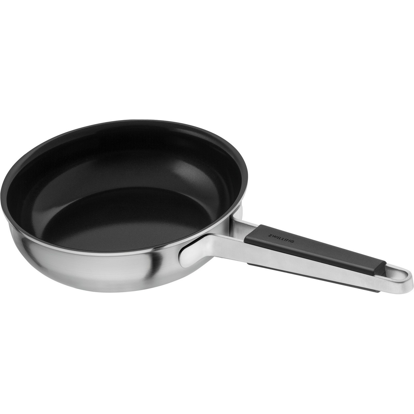 Bratpfanne ZWILLING Pure silber (silberfarben) B28cm H193cm L41cm Ø20cm Pfannen Keramikbeschichtung Stay-Cool Griffe Edelstahl