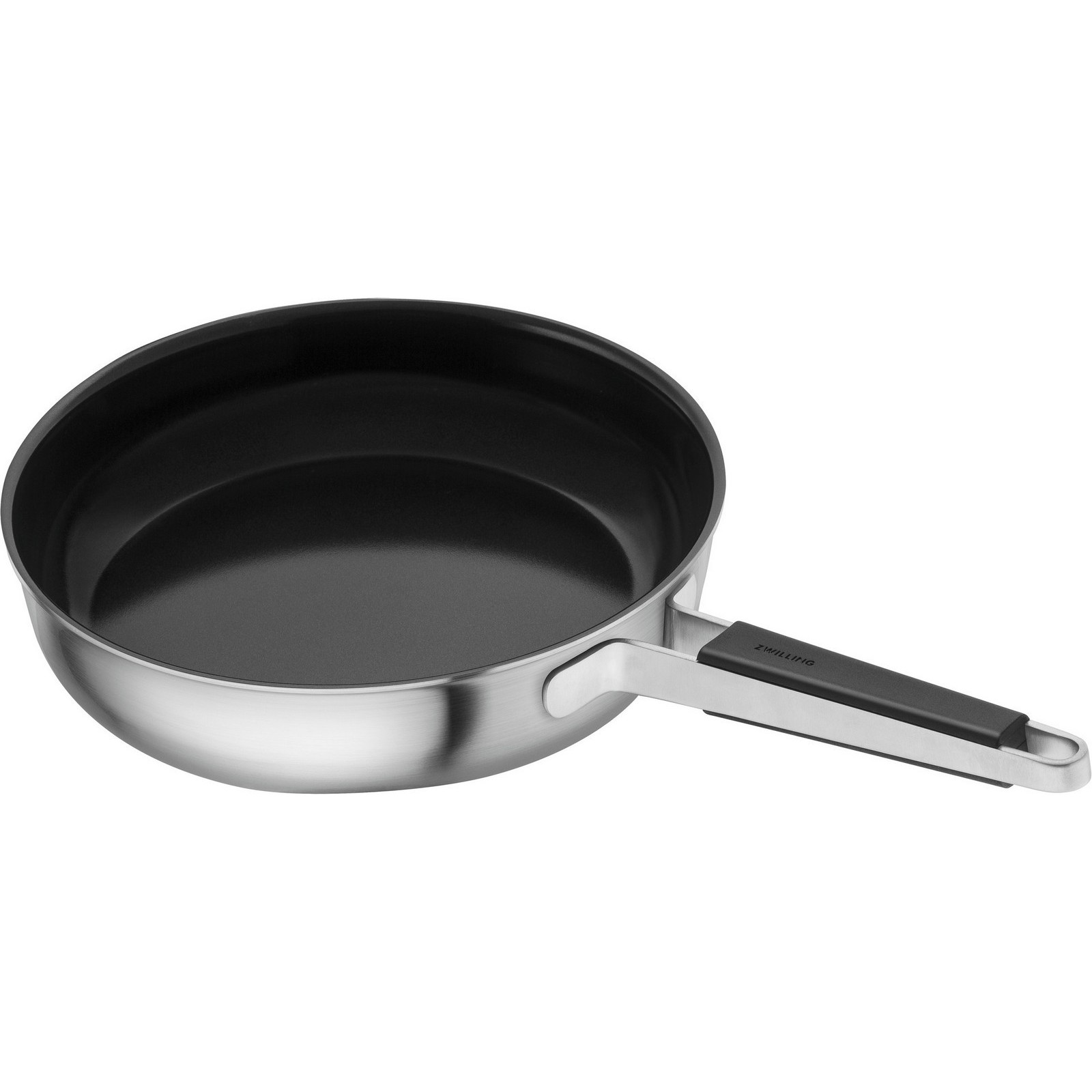 Bratpfanne ZWILLING Pure silber (silberfarben) B354cm H23cm L502cm Ø28cm Pfannen Keramikbeschichtung Stay-Cool Griffe Edelstahl