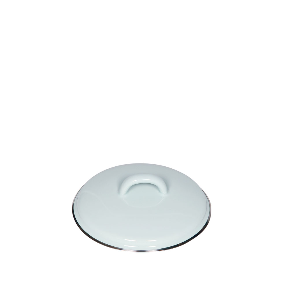 Riess Deckel mit Chromrand Ø14cm Emaille Classic Pastell türkis