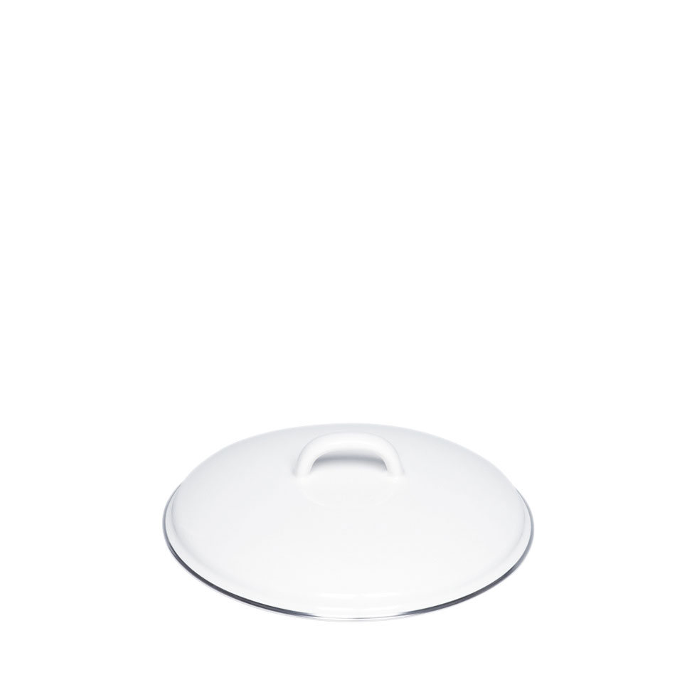 Riess-kelomat - Riess Deckel mit Chromrand Ø16cm Emaille Classic Weiss
