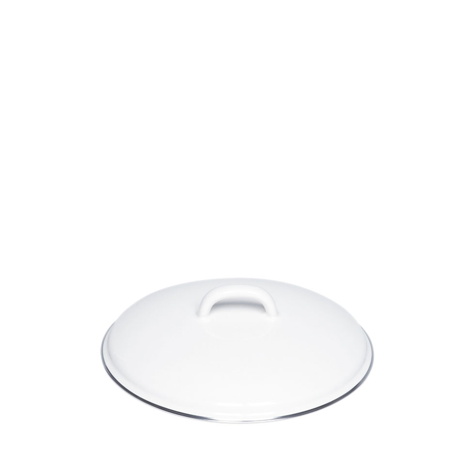 Riess-kelomat - Riess Deckel mit Chromrand Ø18cm Classic Weiss Emaille