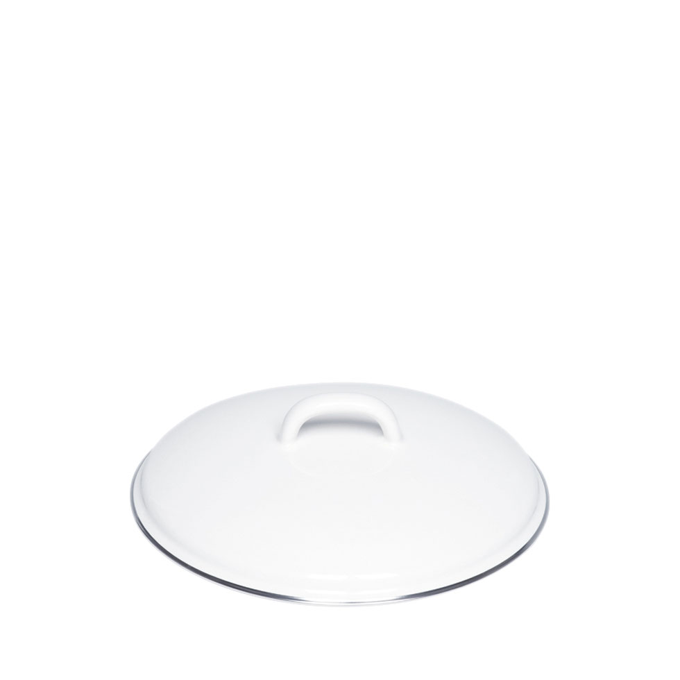 Riess-kelomat - Riess Deckel mit Chromrand Ø20cm Classic Weiss Emaille