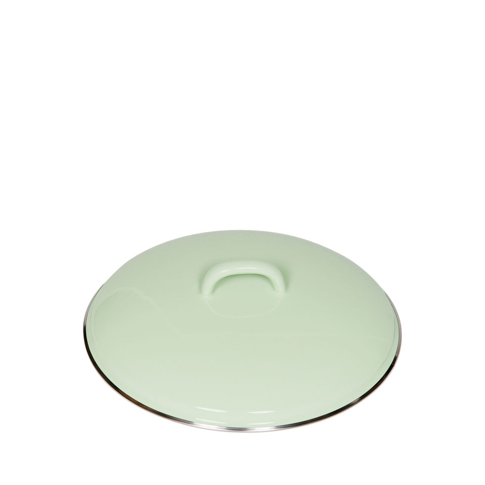 Riess Deckel mit Chromrand Ø22cm Emaille Classic Pastell Nilgrün