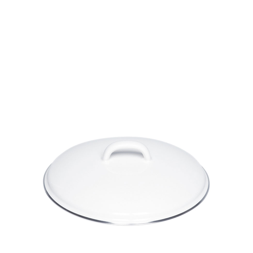 Riess-kelomat - Riess Deckel mit Chromrand Ø22cm Emaille Classic Weiss