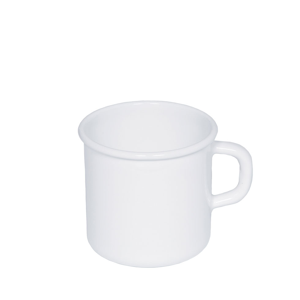 Riess-kelomat - Riess Topf (Becher) mit Bördel Ø9cm 1 2 Liter Emaille Classic weiss Induktion