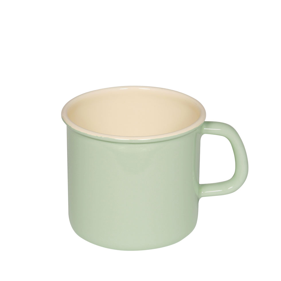 Riess Topf (Becher) mit Bördel Ø11cm 075 Liter Emaille Classic Pastell nilgrün