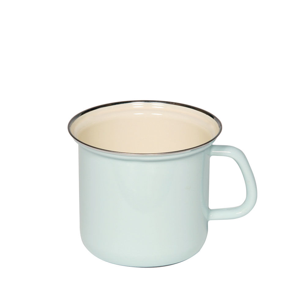 Riess-kelomat - Riess Topf mit Chromrand Ø14cm 15 Liter Emaille Classic Pastell türkis