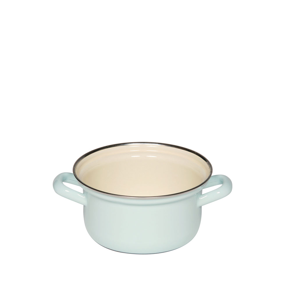 Riess-kelomat - Riess Kasserolle mit Chromrand Emaille 14cm 075 Liter
