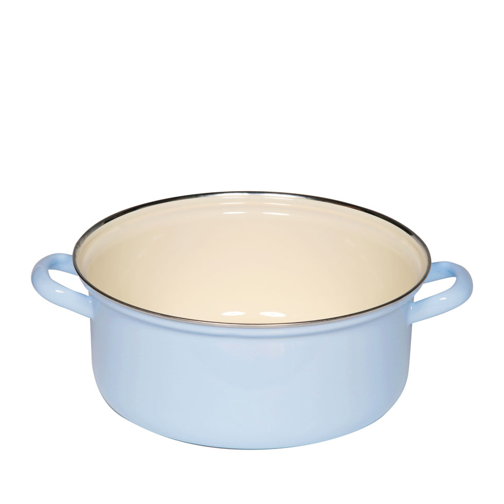 Riess-kelomat - Riess Kasserolle mit Chromrand Emaille 24cm4Liter