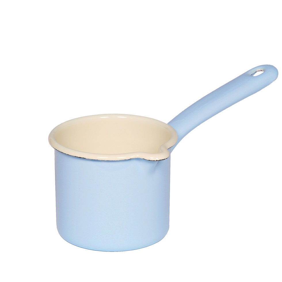Riess Schnabeltopf mit Stiel Ø9cm 05 Liter Classic Pastell Blau Emaille