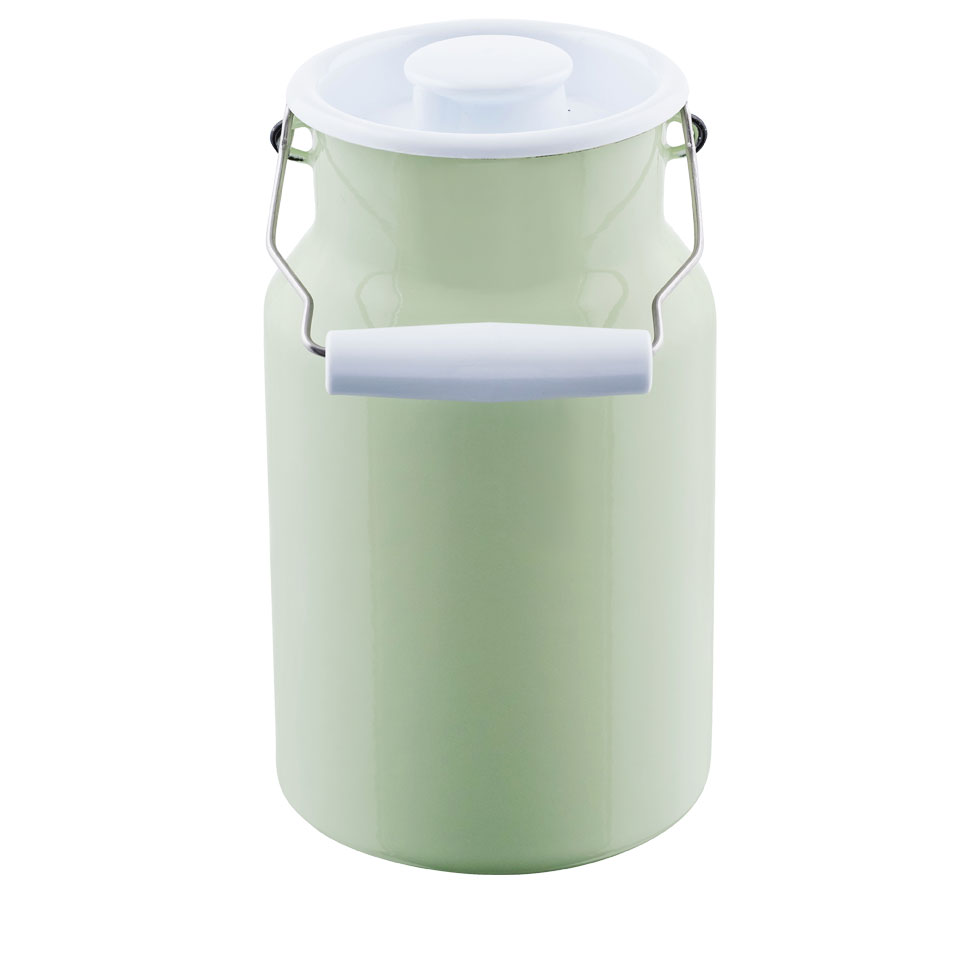 Riess-kelomat - Riess Milchkanne mit Deckel 2 Liter Emaille Classic Pastell Nilgrün