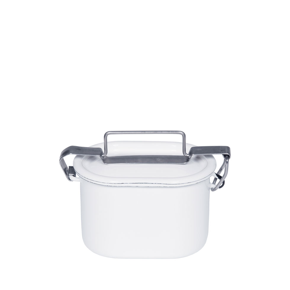 Riess-kelomat - Riess Classic Weiss Dichtungsdose oval ø 12cm Emaille mit Deckel