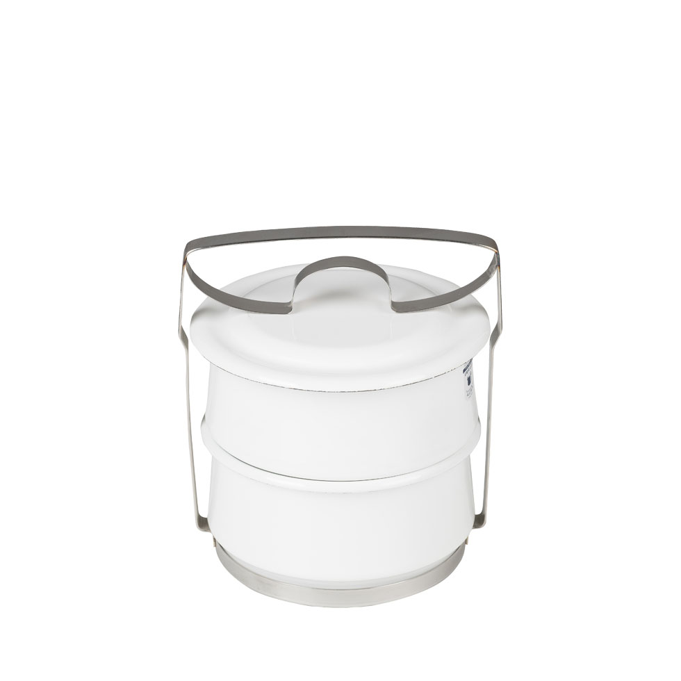 Riess-kelomat - Riess Essensträger 2 teilig Ø14cm Emaille weiss