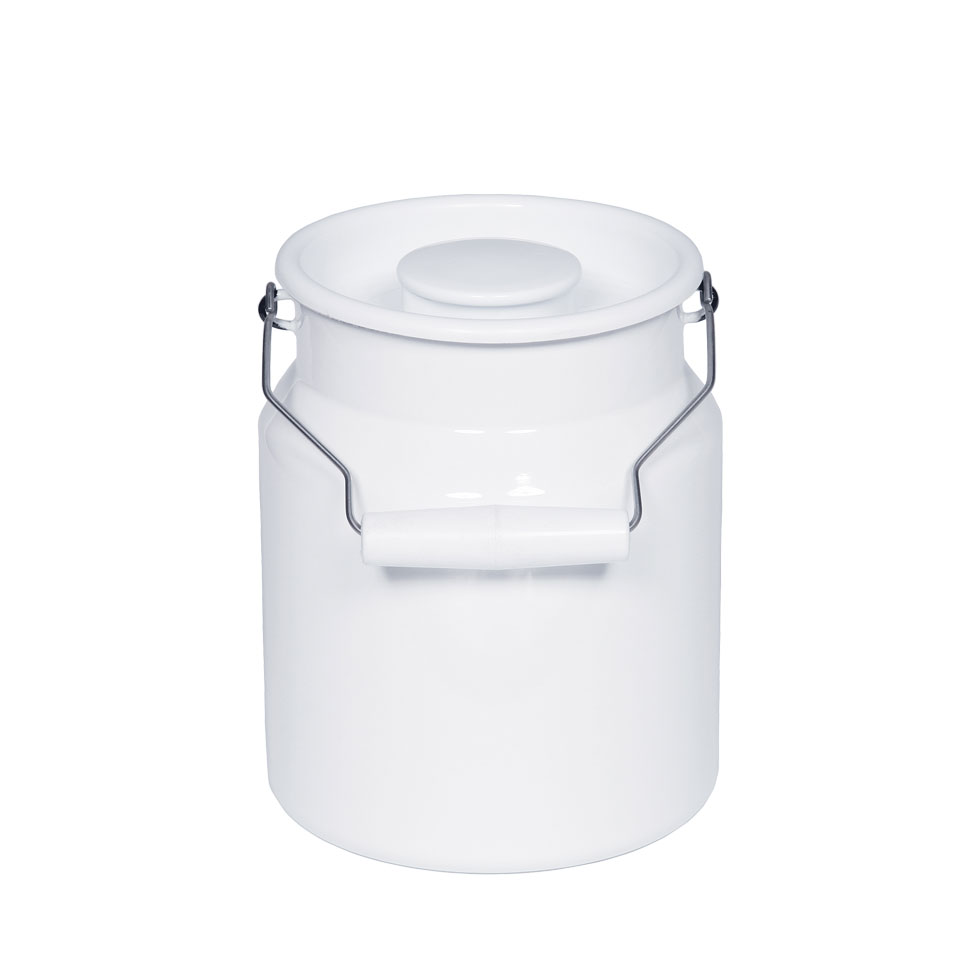 Riess-kelomat - Riess Milch Suppe Tragkanne mit Deckel 2 Liter Emaille Classic Weiss