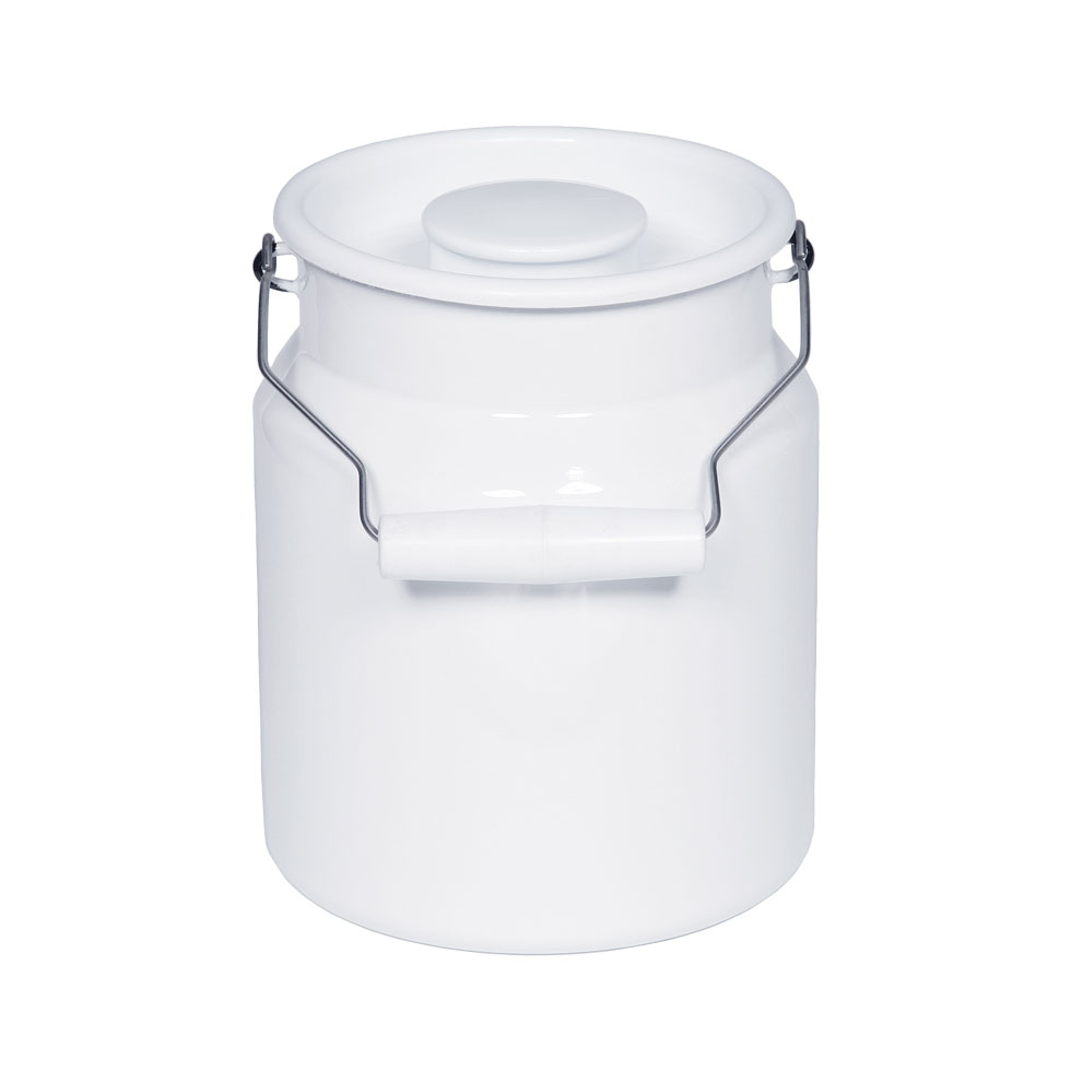 Riess-kelomat - Riess Milch Tragekanne mit Deckel 3 Liter h 20cm Emaille Classic Weiss