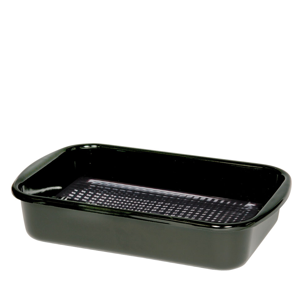 Riess, 0401-022, braadpan laag 33/42, CLASSIC - bak- en braTFORM, hoogte 4,5 cm, email, zwart, 41,6 x 32,8 x 7 cm, braadpan