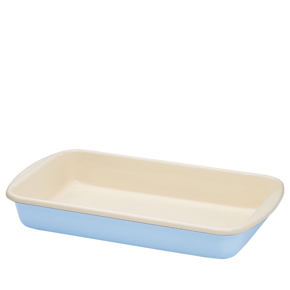 Riess-kelomat - Riess Auflaufform 36 215cm Back- Bratform Emaille Classic Pastell blau