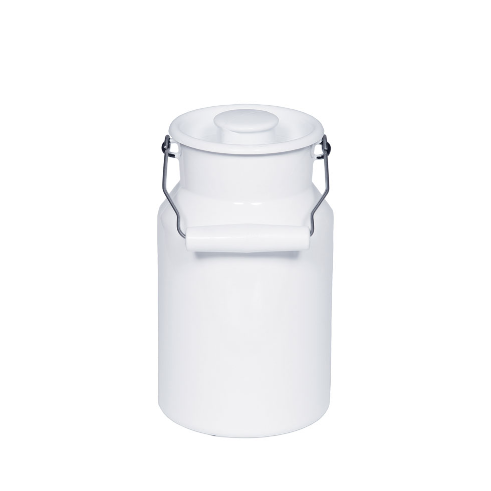 Riess Classic Weiß Milchkanne 1,0 L - Emaille mit Deckel günstig online kaufen