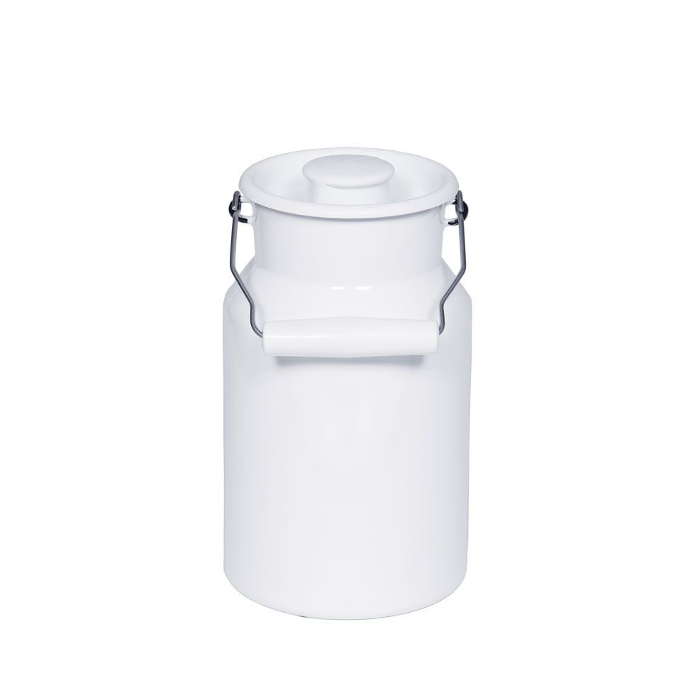 Riess-kelomat - Riess Milchkanne mit Deckel 1 Liter Emaille Classic Weiss