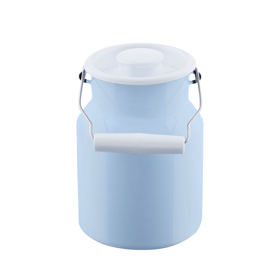 Riess-kelomat - Riess Milchkanne mit Deckel 15 Liter Emaille Classic Pastell blau
