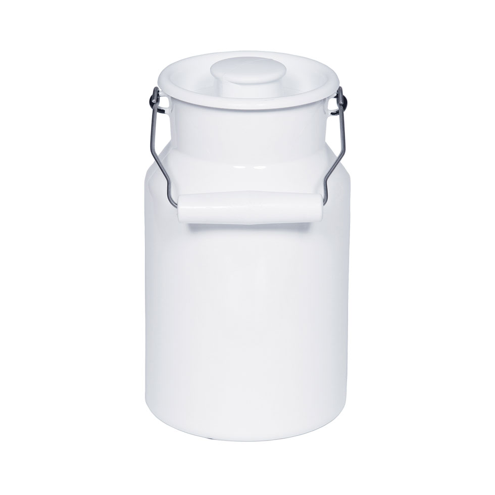Riess-kelomat - Riess Milchkanne mit Deckel 15 Liter Emaille Classic weiss