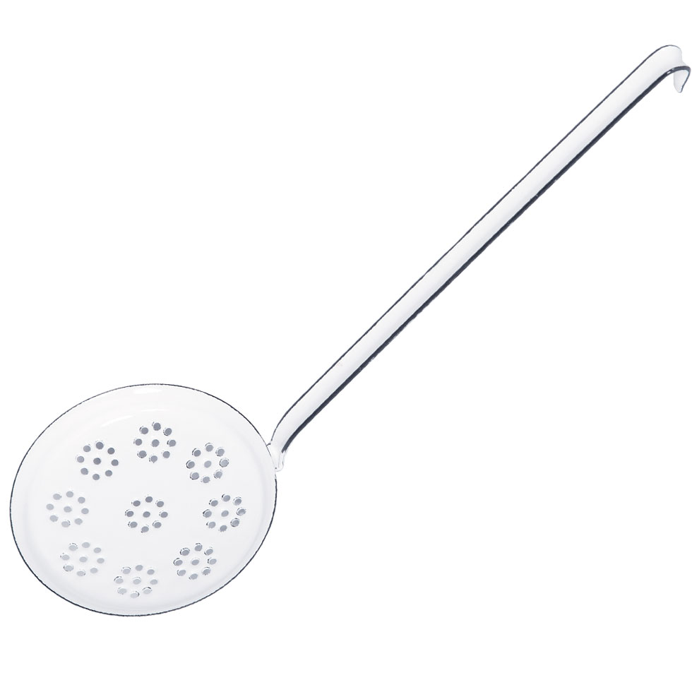 Riess-kelomat - Riess Backschaufel Ø12cm mit Lochung Emaille Classic Weiss