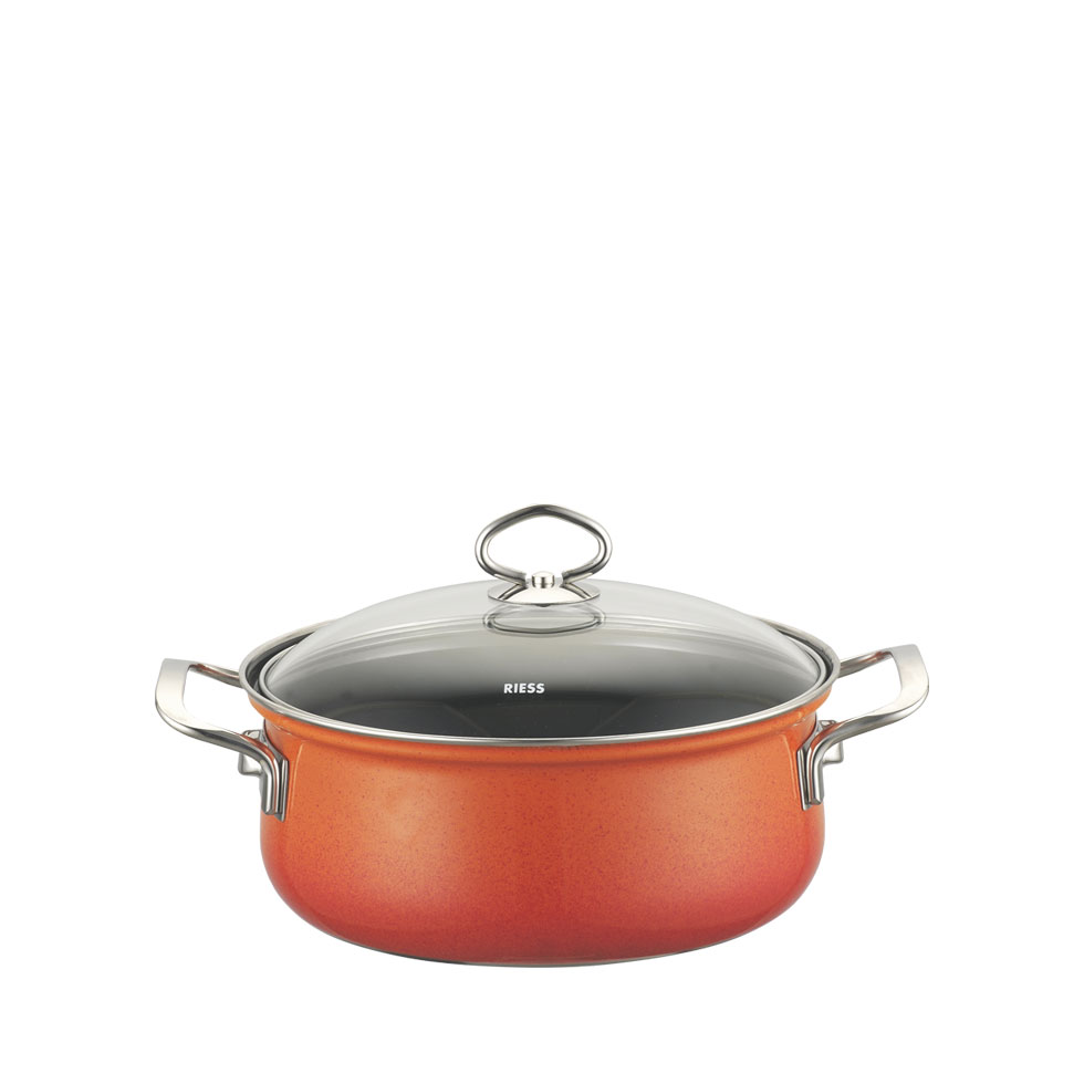 Riess-kelomat - Riess Nouvelle Corall Kasserolle mit Glasdeckel Ø16cm 1 Liter