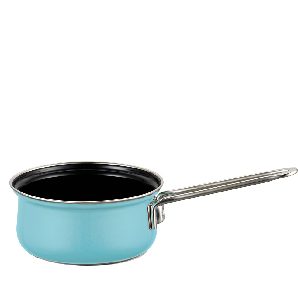 Riess-kelomat - Riess Nouvelle Cristallblau Stielkasserolle ohne Deckel Ø16cm 1 Liter Emaille Induktion