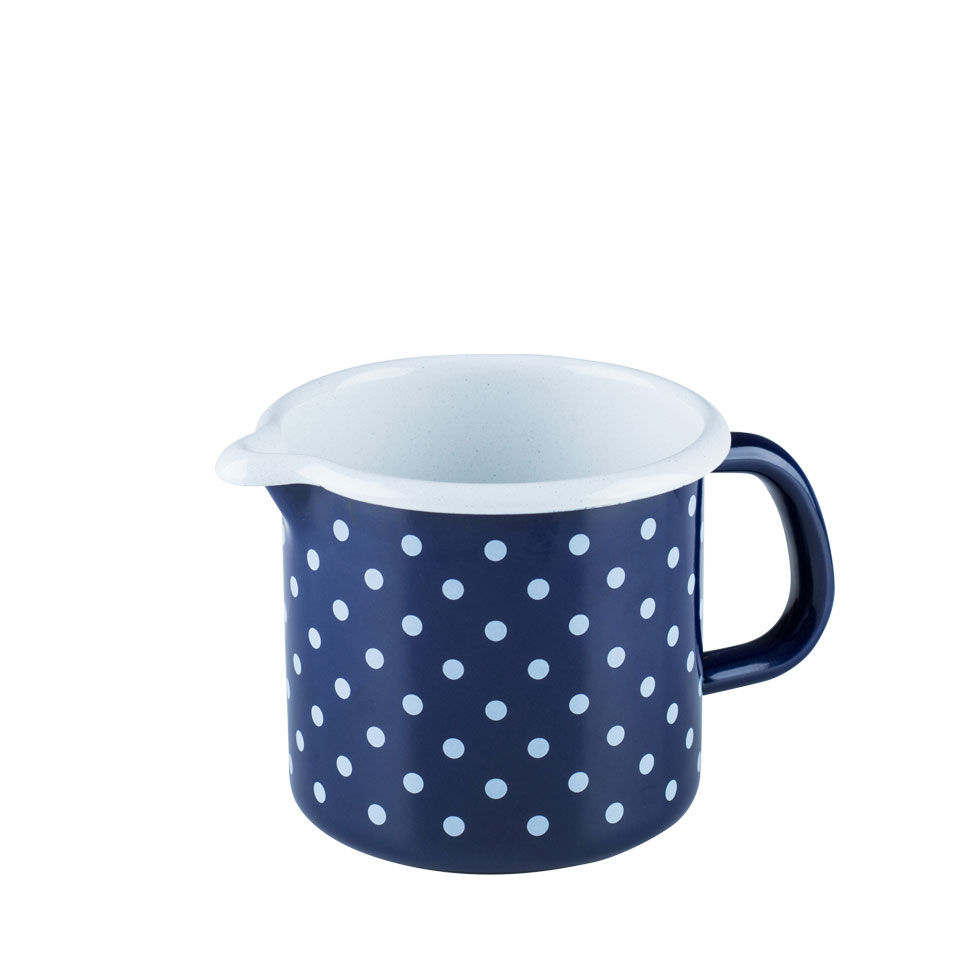 Riess-kelomat - Riess Schnabeltopf Ø10cm 075 Liter Emaille Country Dirndl Blümchenblau