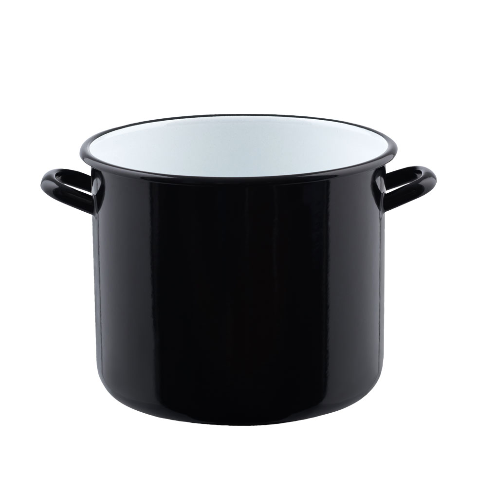 Riess-kelomat - Riess Classic Riesen Topf mit Bördel Ø20cm 4 Liter Emaille schwarz