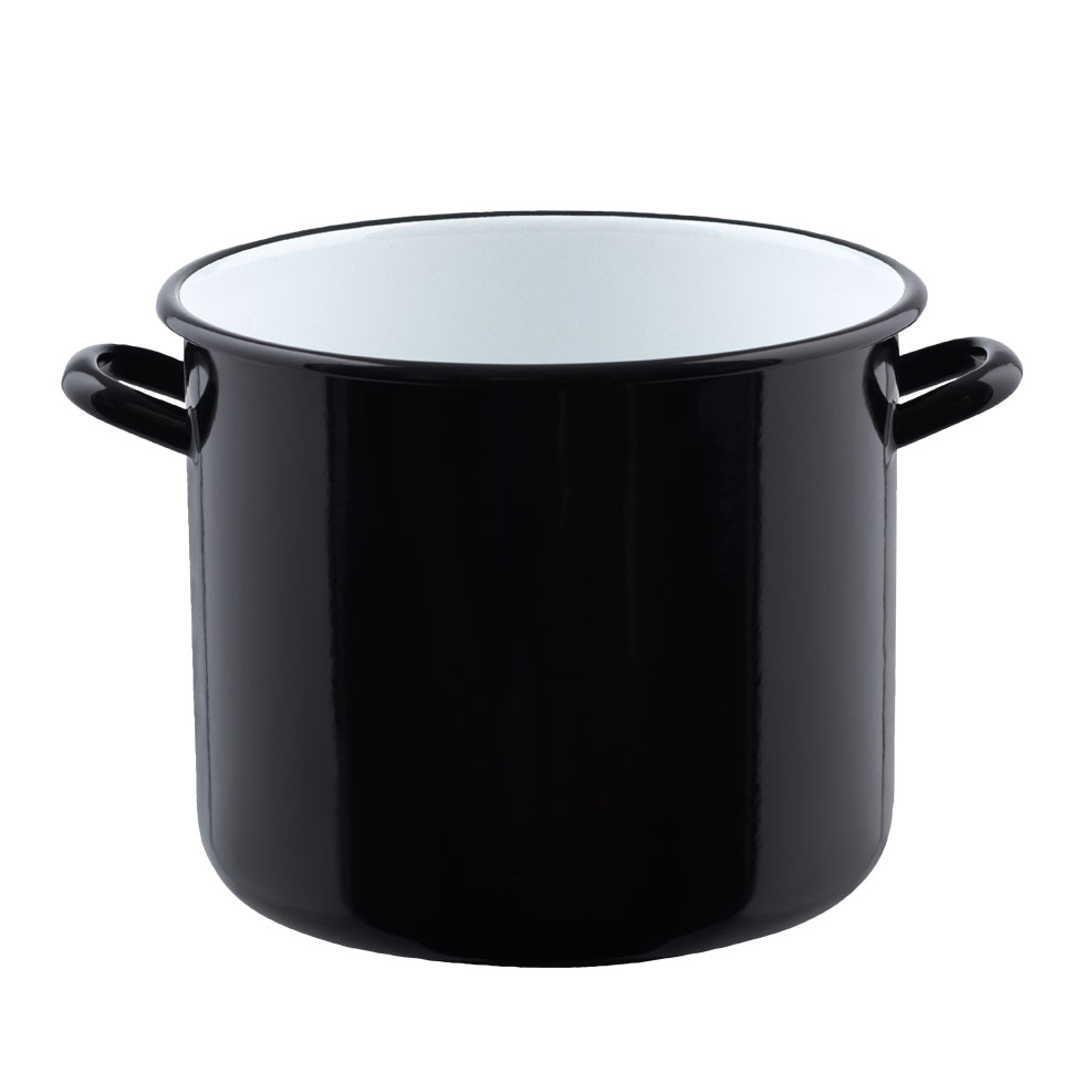 Riess-kelomat - Riess Riesen Topf mit Bördel Ø24cm 8 Liter Schwarz Emaille Classic Riesen