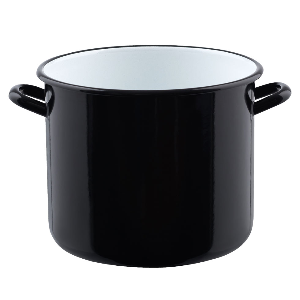 Riess-kelomat - Riess Riesentopf mit Bördel Ø28cm 12 Liter Classic Schwarz Emaille