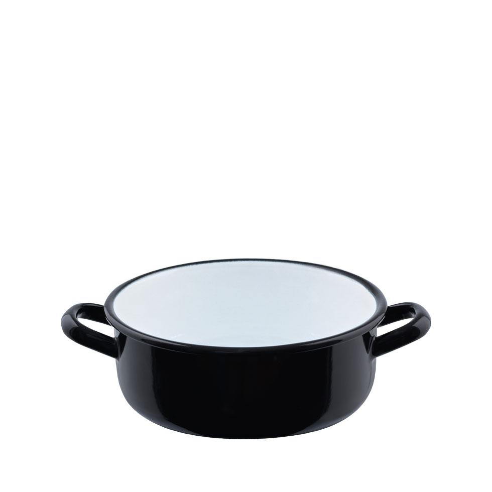 Riess-kelomat - Riess Zwerge Kasserolle mit Bördel Ø16cm 1 Liter Schwarz Emaille