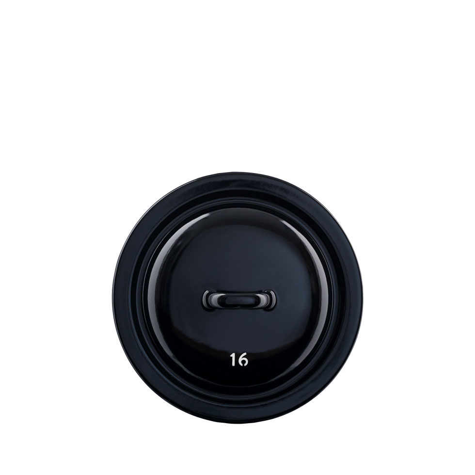 Riess-kelomat - Riess Deckel Ø16cm Emaille Classic Zwerge schwarz