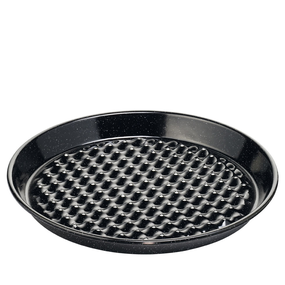 Riess-kelomat - Riess Grilltasse mit Saftrille Ø32cm Schwarz Emaille