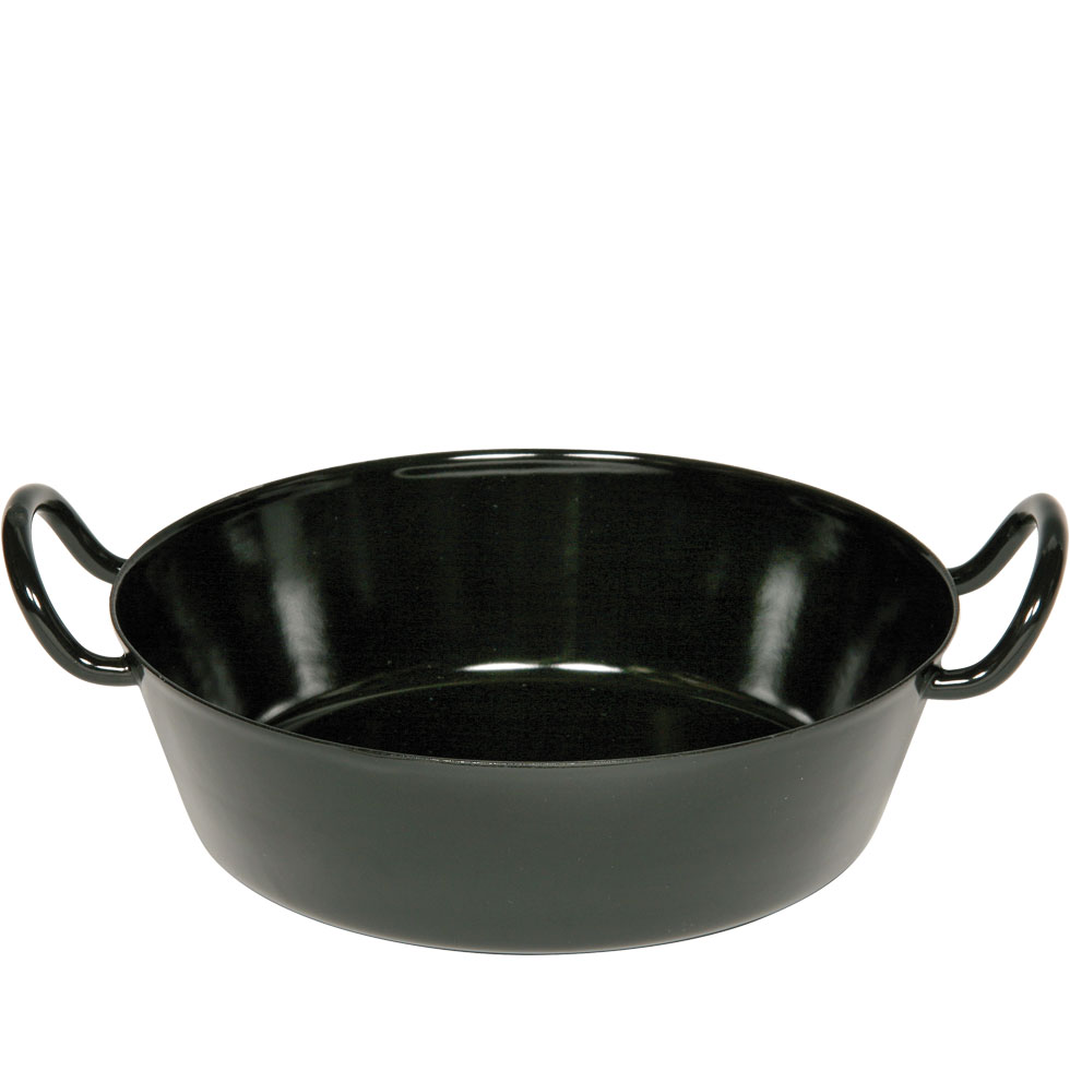 Riess_neu - riess Schnitzelpfanne schwarz emailliert Höhe 110 mm ø 400 mm