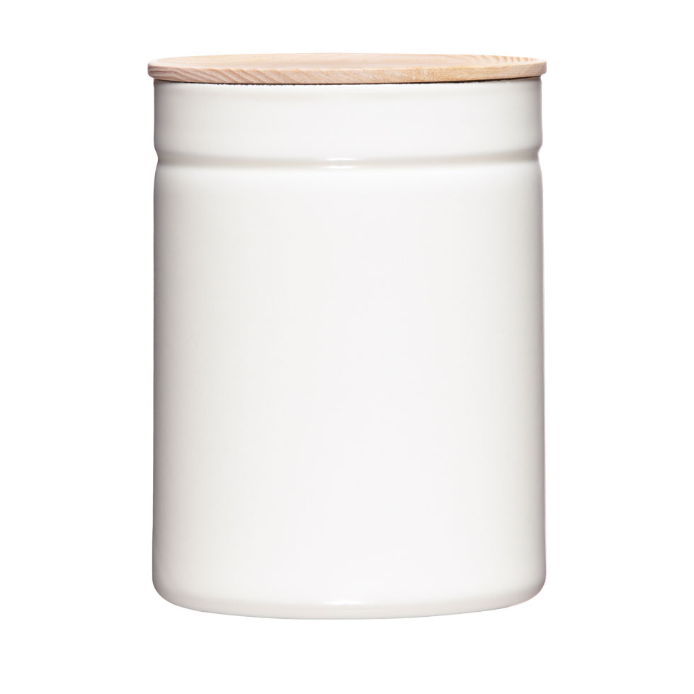 Riess-kelomat - Riess Vorratsdose Maxi mit Deckel Ø13cm 225 Liter h 18cm Pure White Emaille