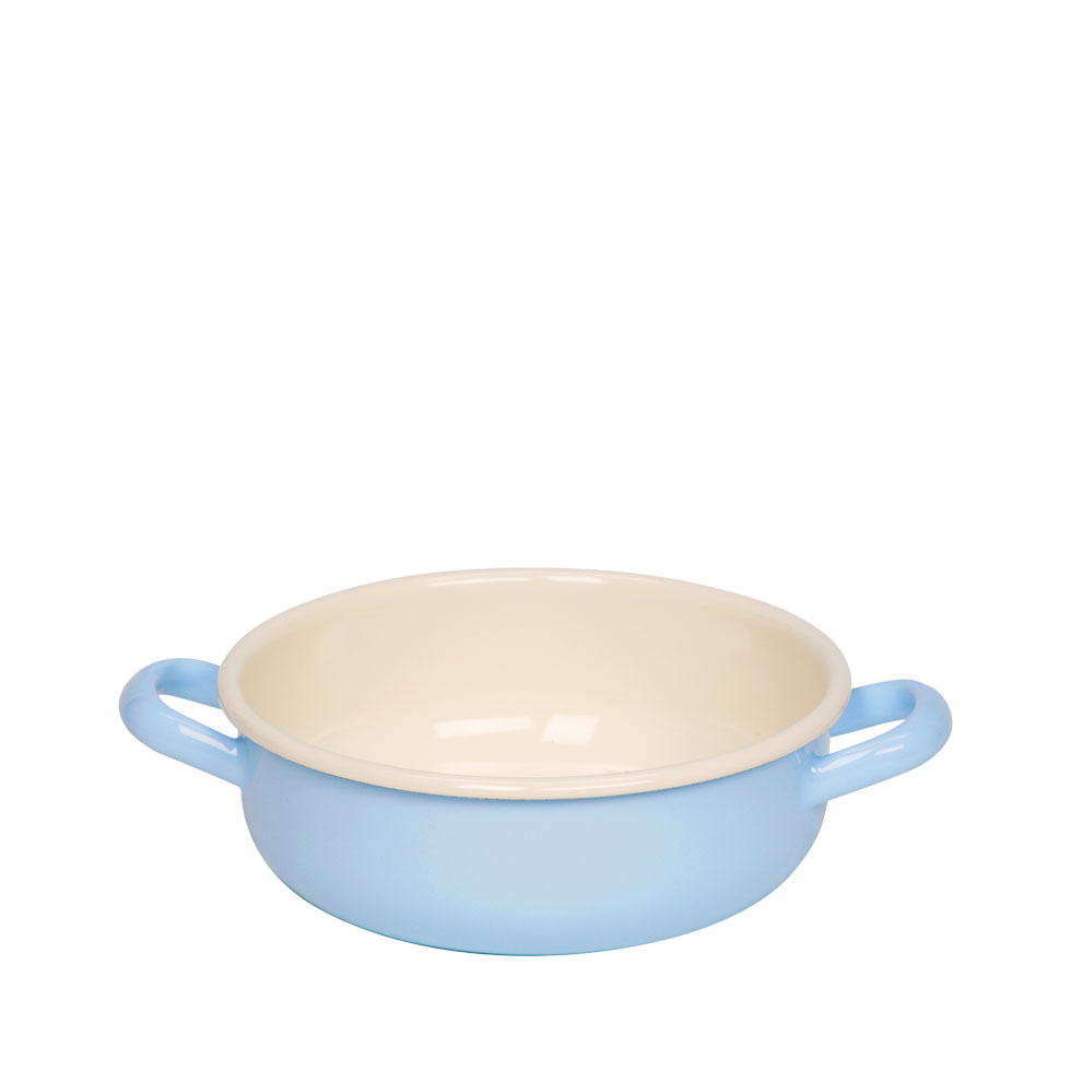 Riess-kelomat - Riess Bauernschüssel mit zwei Griffen Ø18cm Emaille Classic Pastell Blau