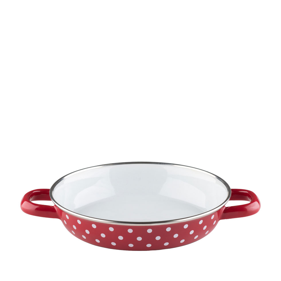 Riess-kelomat - Riess Country Eierpfanne Pünktchen rot Ø20cm Emaille Induktion