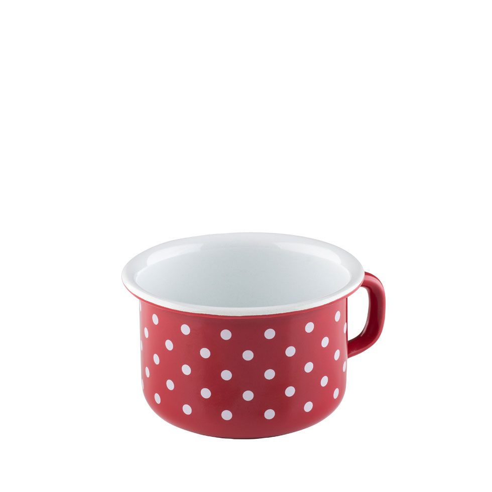 Riess Kaffeeschale Ø10cm 04 Liter Emaille Country Pünktchen rot