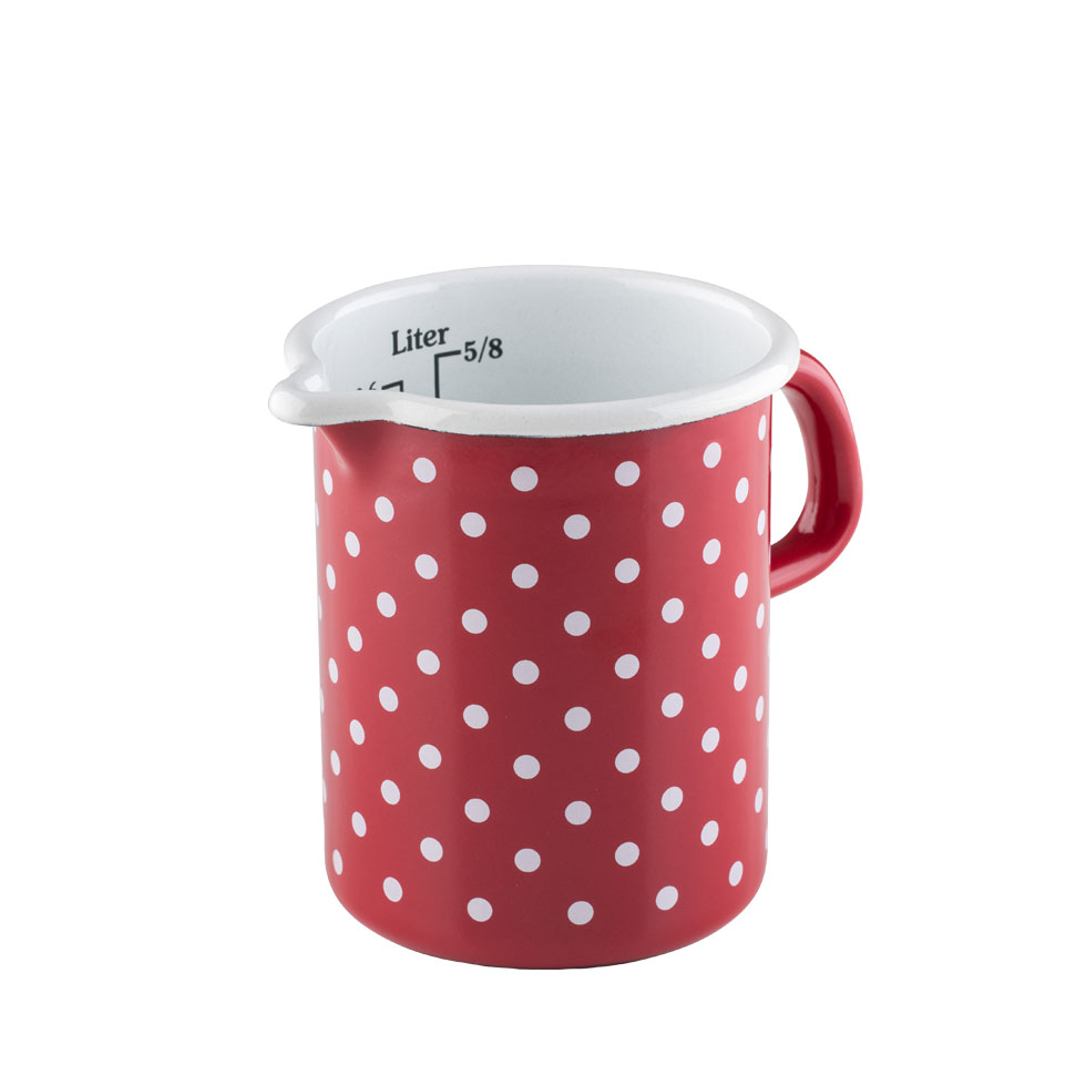Riess-kelomat - Riess Küchenmaß Pünktchenrot 9cm 05 Liter Emaille