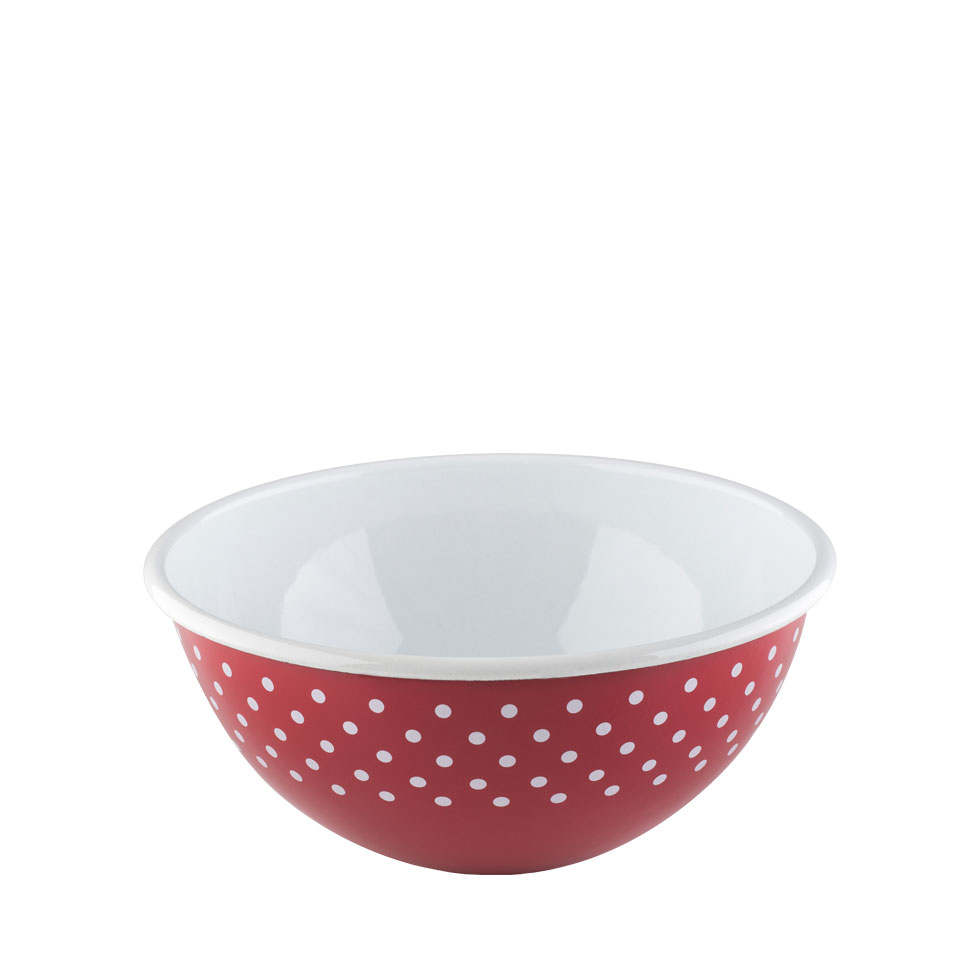 Riess Country Pünktchen Rot Schüssel 22 cm / 2,5 L - Emaille
