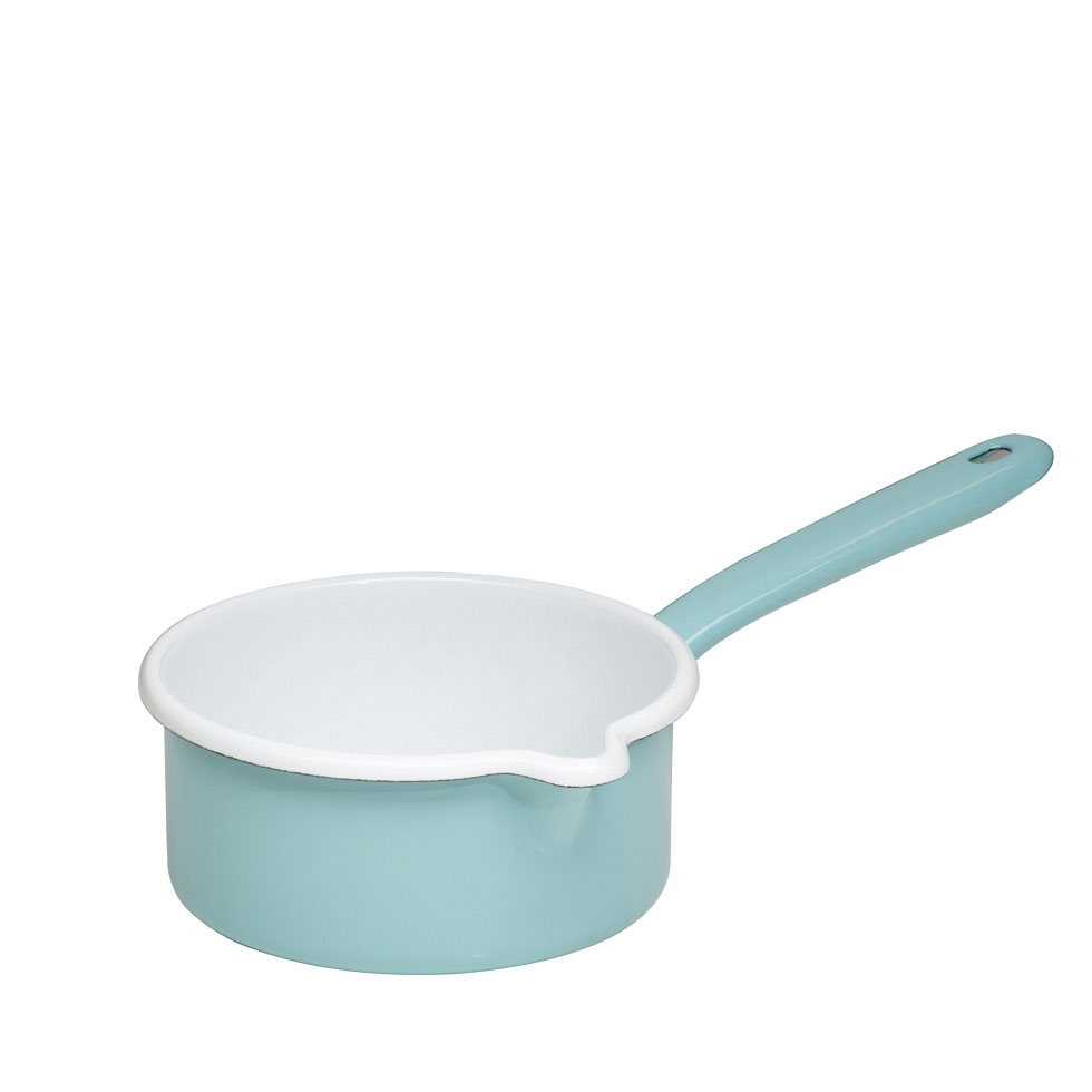 Riess Classic Nature Green Stielkasserolle 14 cm / 0,75 L - Emaille