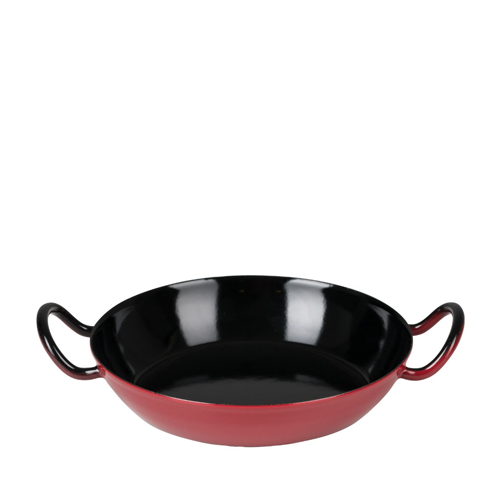 RIESS Emaille Schlemmerpfanne Classic - Color 20cm  dunkelrot
