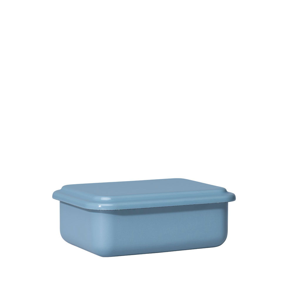 Riess Service + Store Vorratsbehälter small / niedrig Heidelbeerblau - Emaille