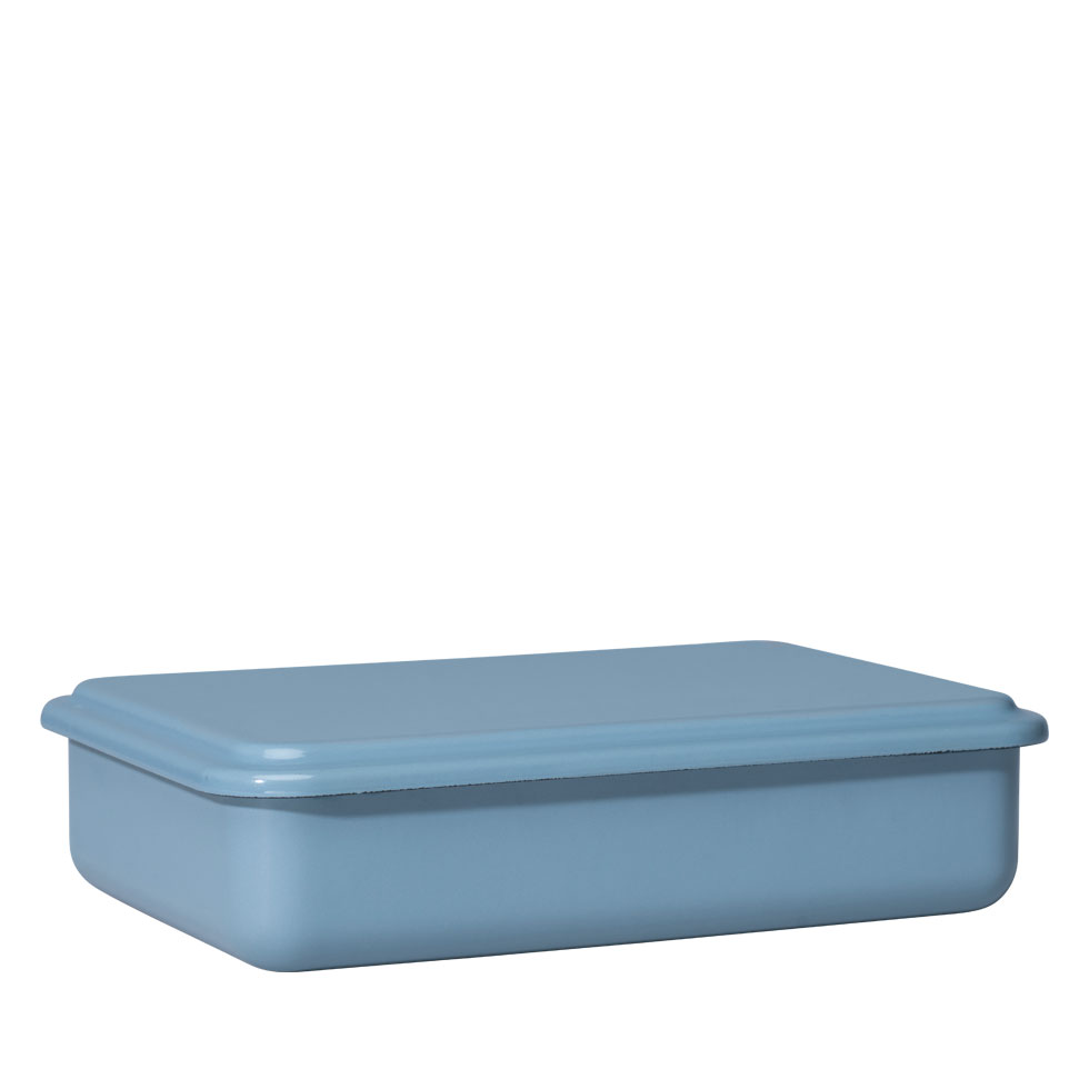 Riess-kelomat - Riess Vorratsbehälter mit Deckel 23x15x5 cm Emaille Heidelbeerblau