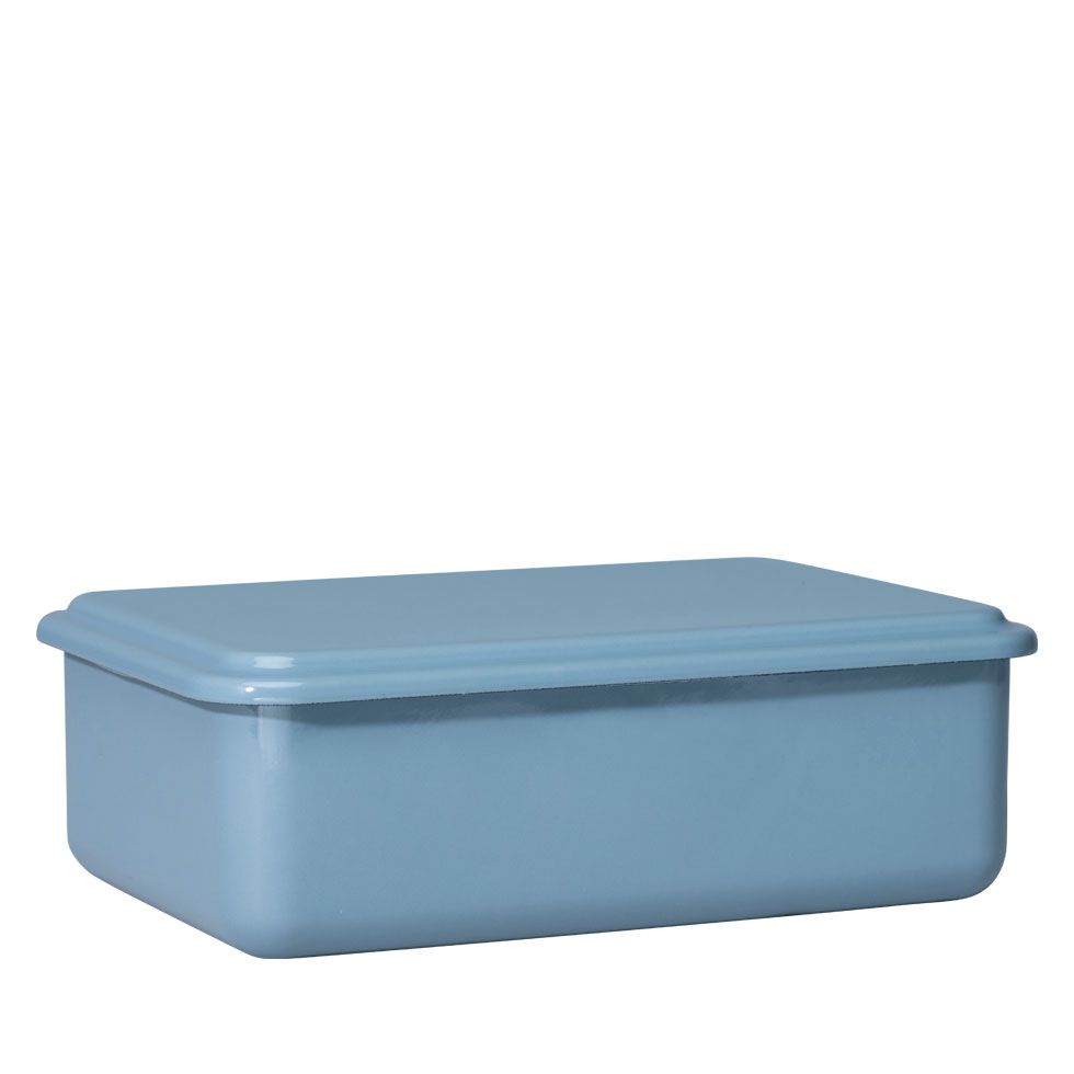 Riess-kelomat - Riess Vorratsbehälter Emaille mit Deckel 23x15x7 cm Heidelbeerblau